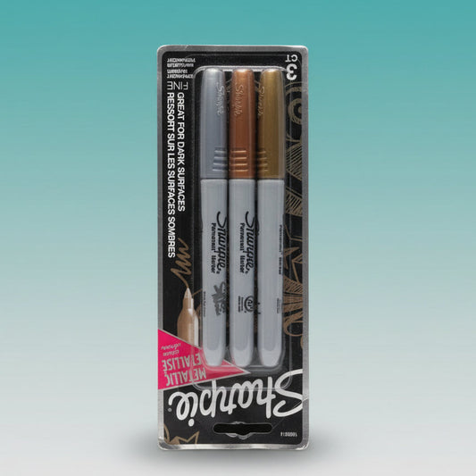 Sharpie Metallic Fine Tip Permanent Marker Pack of 3 by Gifthubmart