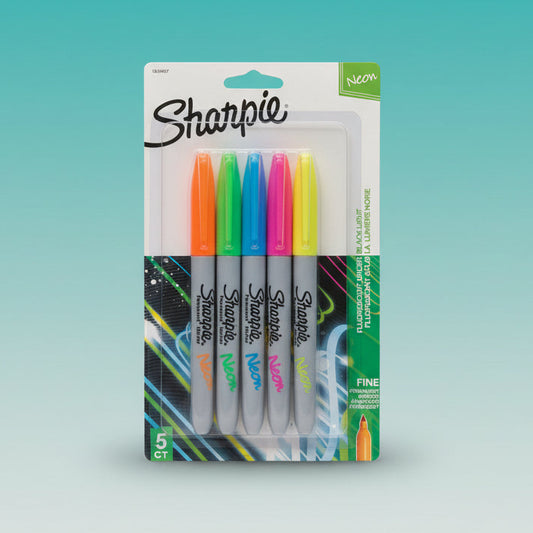 Sharpie Neon Fine Tip Permanent Marker Pack of 5 by Gifthubmart