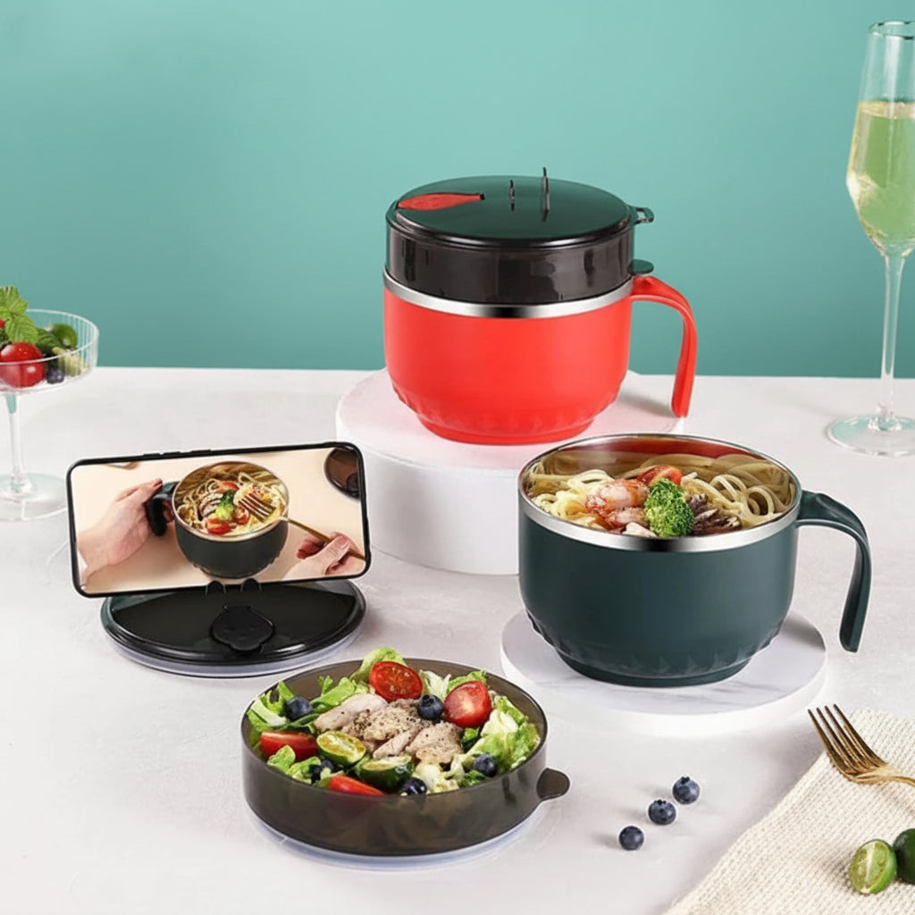 Snack Cup with Air Tight Lid & Two Side Handle (Gibo) by Gifthubmart