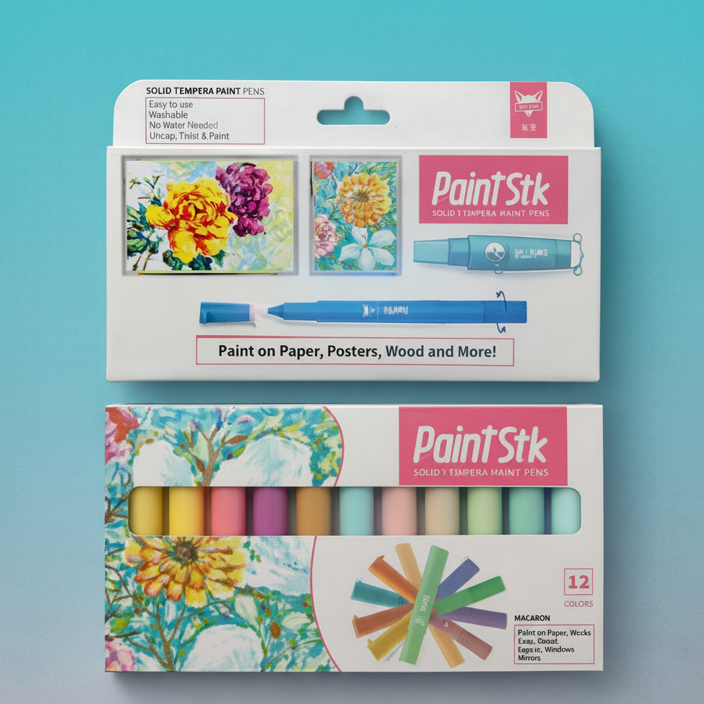 Solid Tempera Paint Pens- 12 by Gift Hub Mart