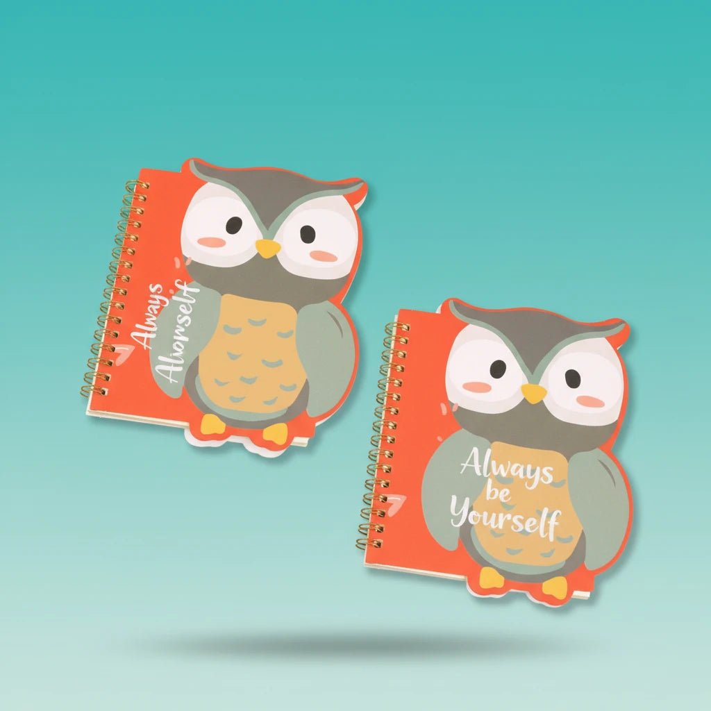 Spiral Owl Theme Cut Out Diary (Ruled) by Gifthubmart