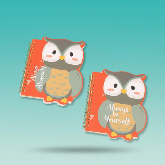 Spiral Owl Theme Cut Out Diary (Ruled) by Gifthubmart