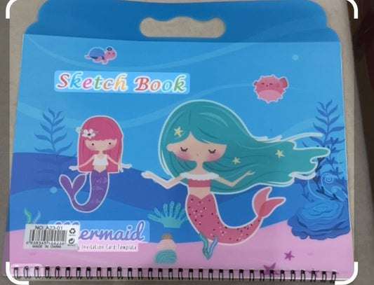 Spiral Sketch Book Mermaid- 12 Pgs, 29 x 22.5 cms by Gifthubmart