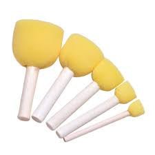 Sponge Brush Round - Set of 5 by Gift Hub Mart