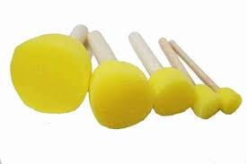 Sponge Brush Round - Set of 5 by Gift Hub Mart