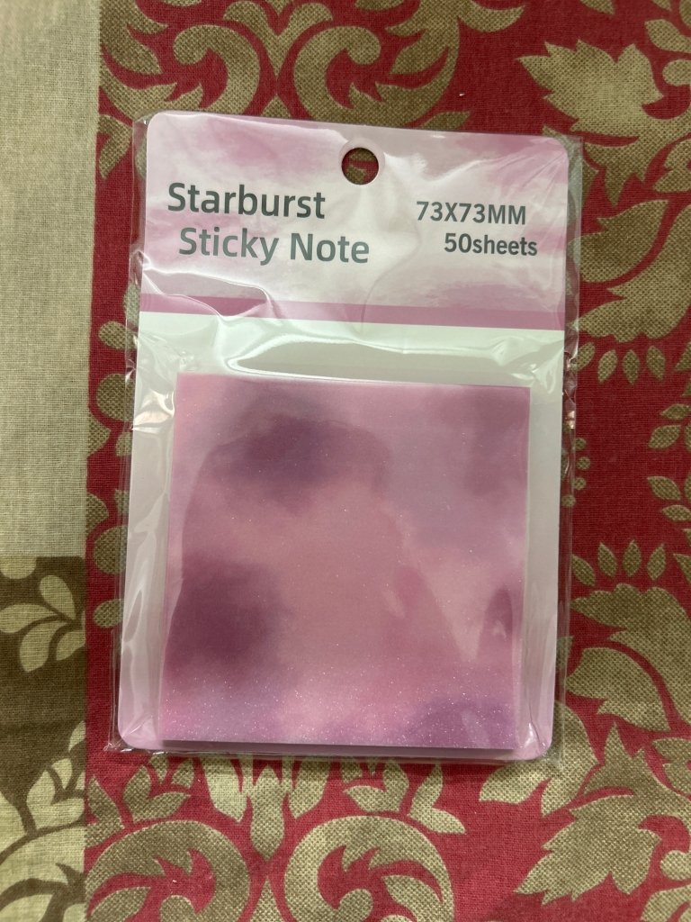 Starburst Glitter Sticky Note by Gift Hub Mart, pink glitter 73x73mm, 50 sheets