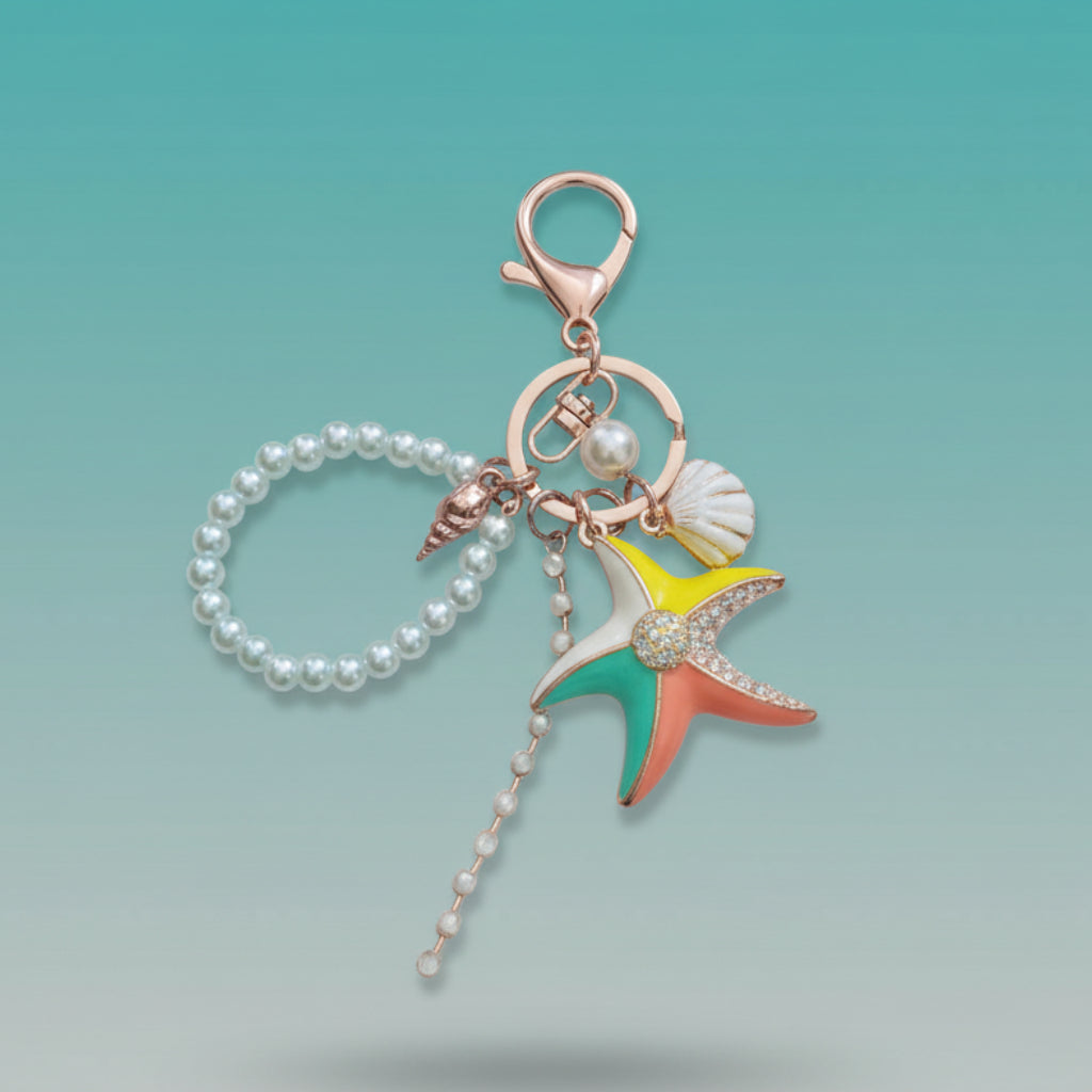 Starfish Pearl Keychain by Gifthubmart