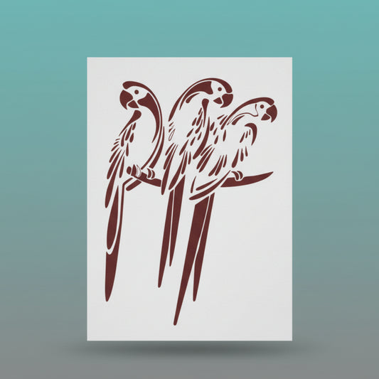 Stencil Plastic- 3 Parrots by Gift Hub Mart
