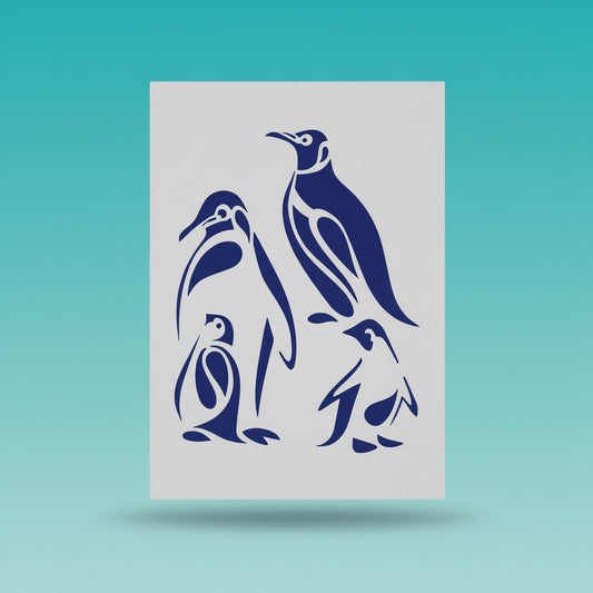 Stencil Plastic- Penguin Family by Gift Hub Mart