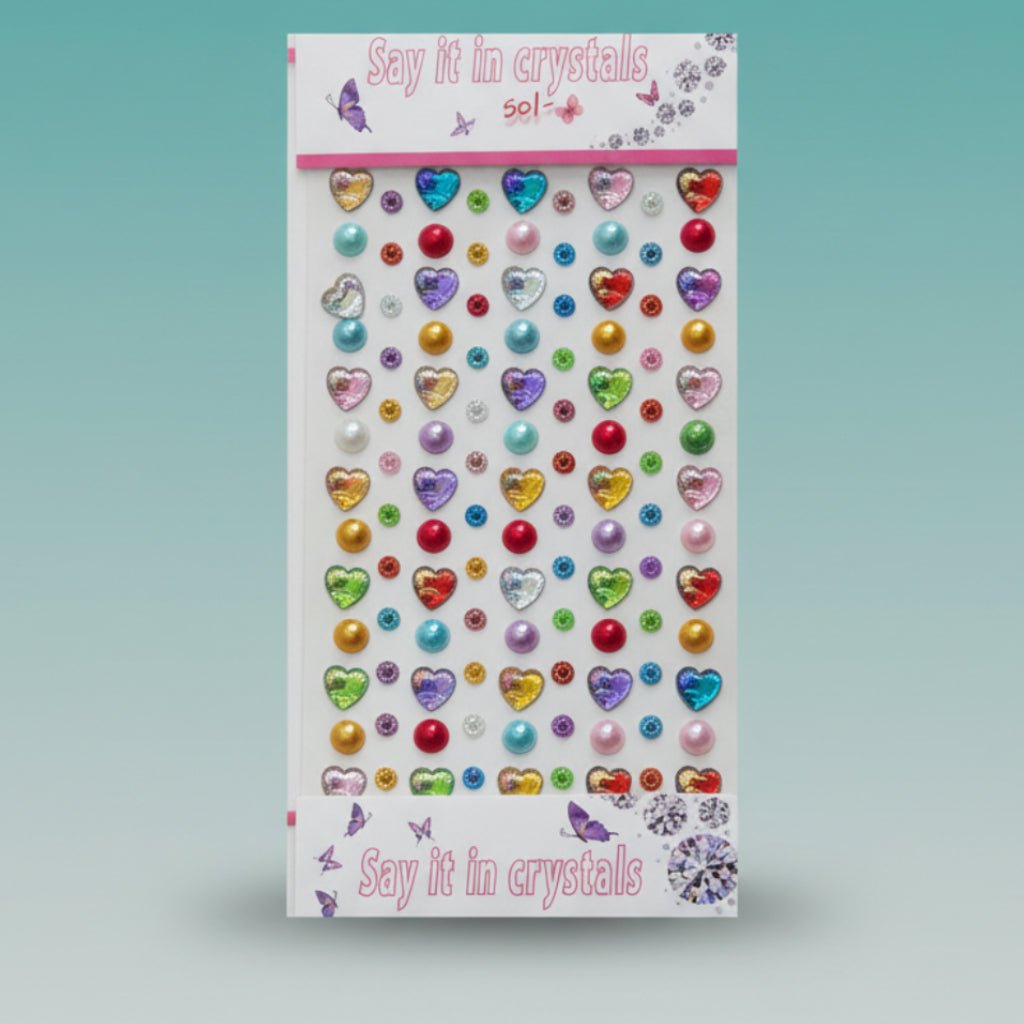 Sticker Crystal Heart Multi Colour by Gifthubmart