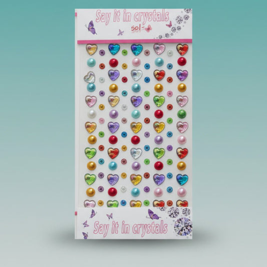 Sticker Crystal Heart Multi Colour by Gifthubmart