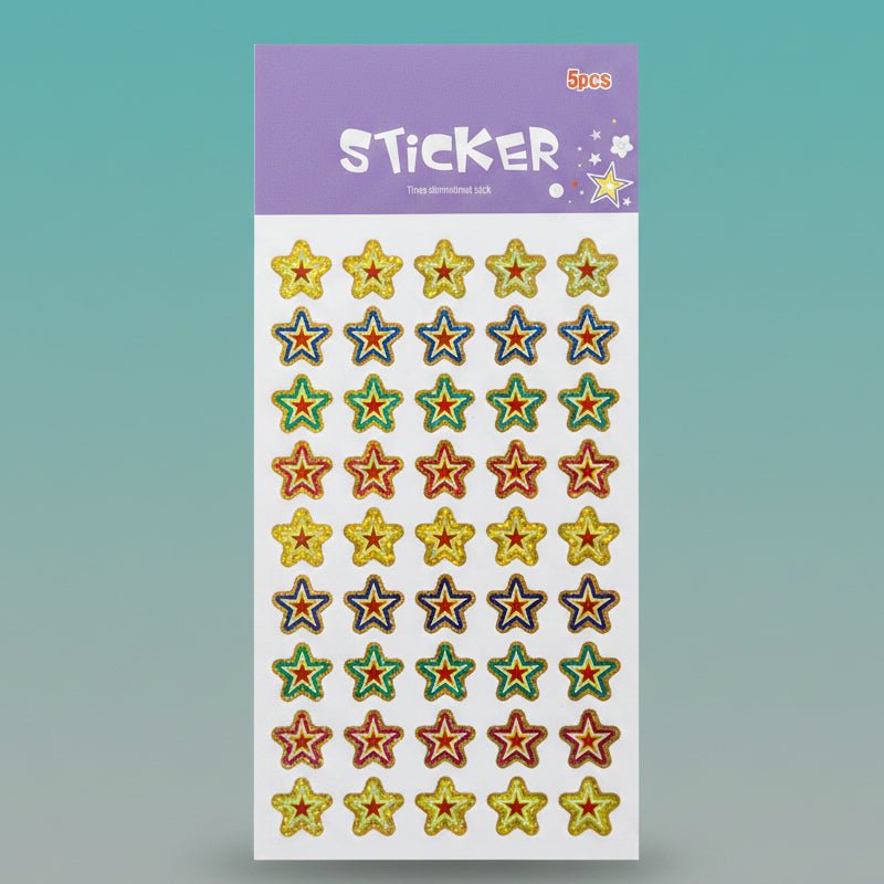 Gift Hub Mart Sticker- Holography Stars sticker sheet with holographic stars