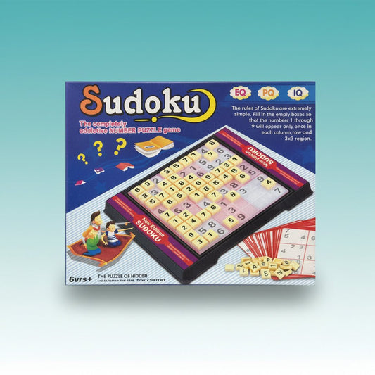 Sudoku Game box by Gift Hub Mart with yellow-number tiles and puzzle board.