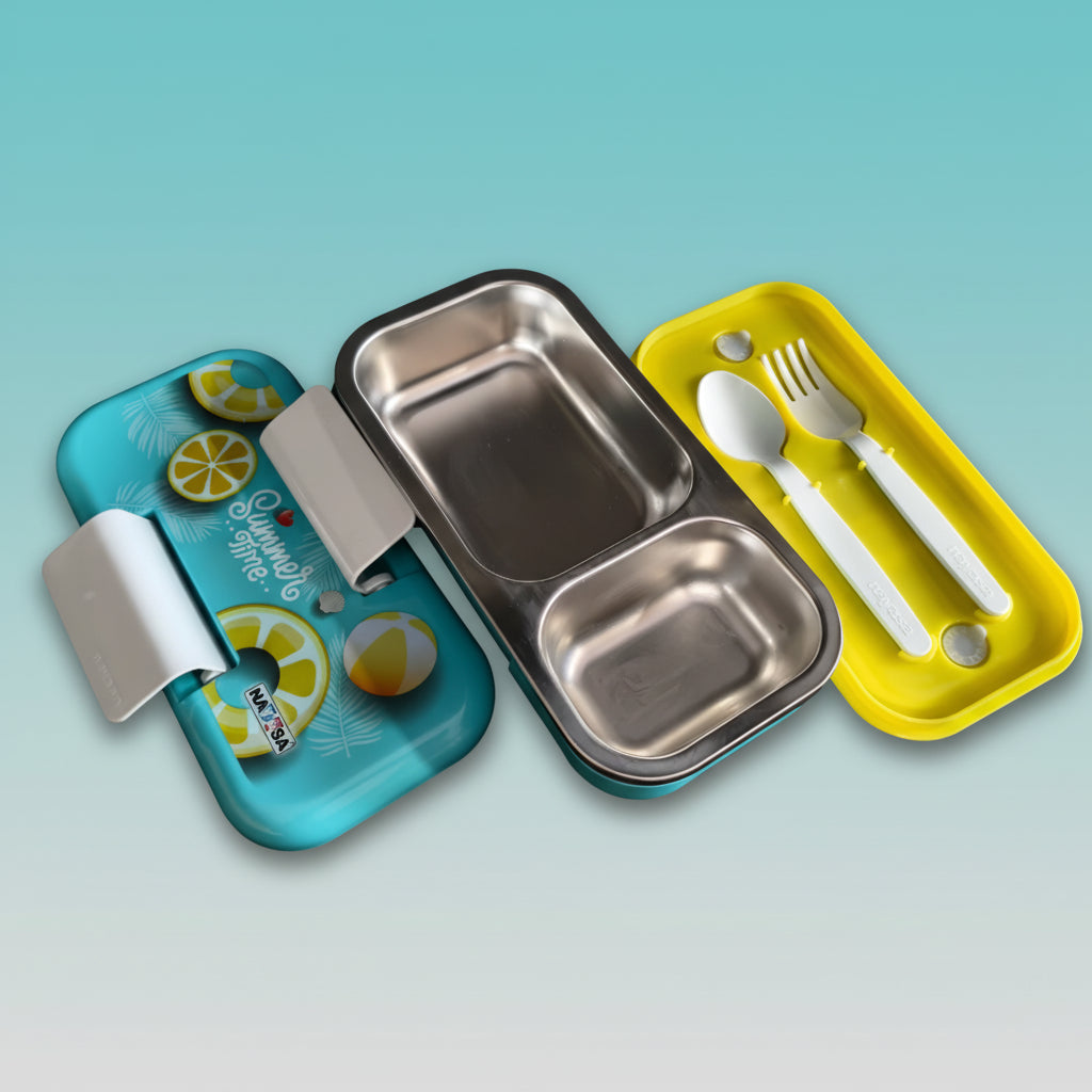 Summer Time Lunch Box (Steel Insulated) by Gift Hub Mart