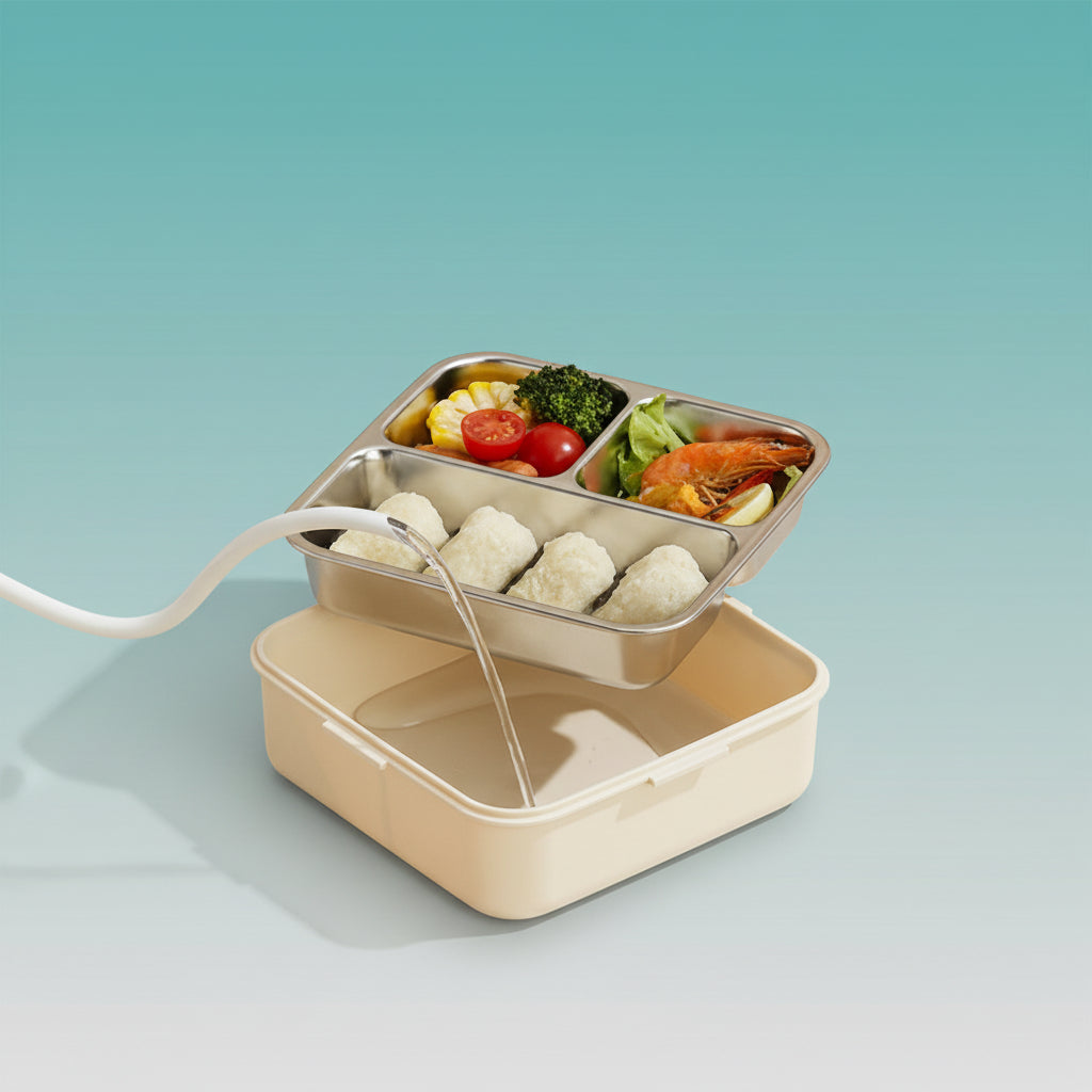 Super Chicken Lunch Box- 3 Comp + Sauce Box by Gift Hub Mart
