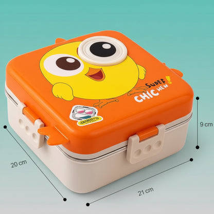 Super Chicken Lunch Box- 3 Comp + Sauce Box by Gift Hub Mart