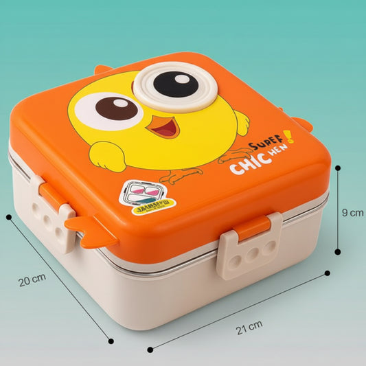 Super Chicken Lunch Box- 3 Comp + Sauce Box by Gift Hub Mart