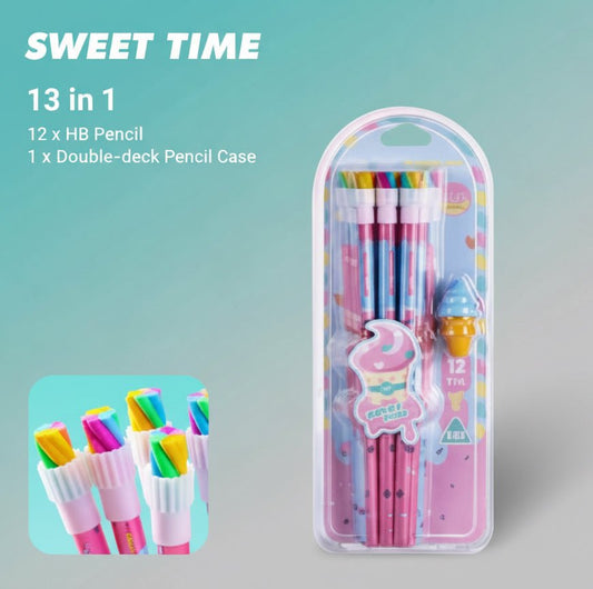 Sweet Time 12 Pencil With Eraser by Gift Hub Mart