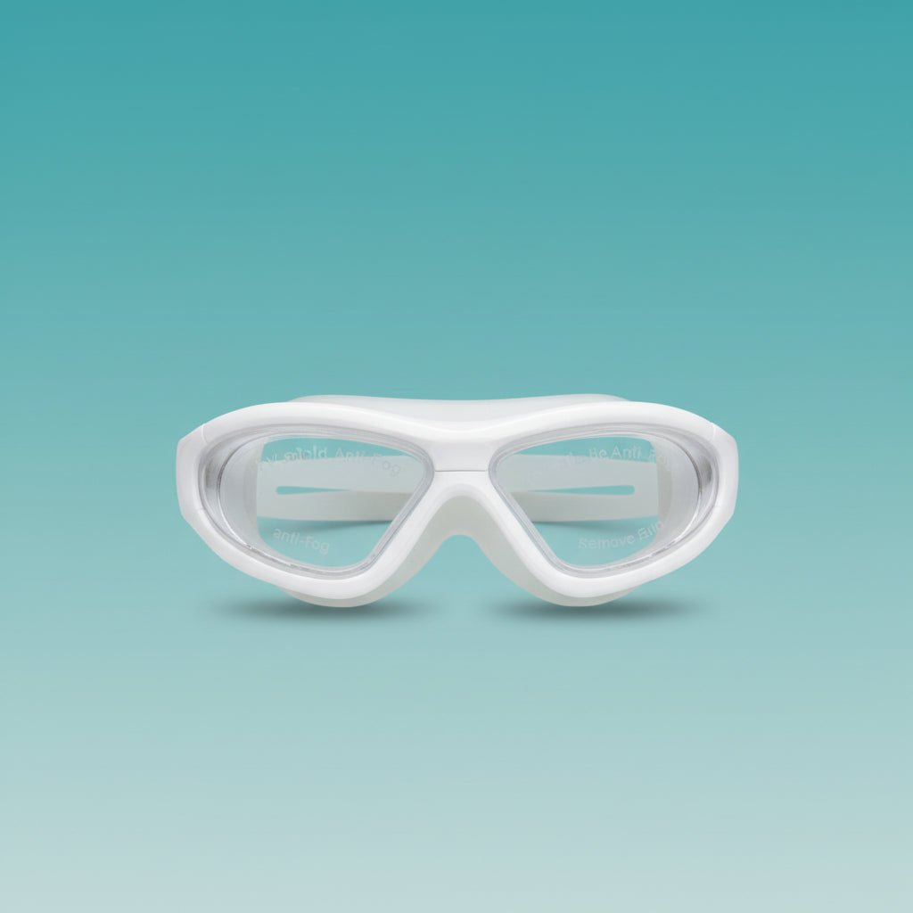 Gift Hub Mart Swim Goggle CI 333-1, white frame with clear lenses
