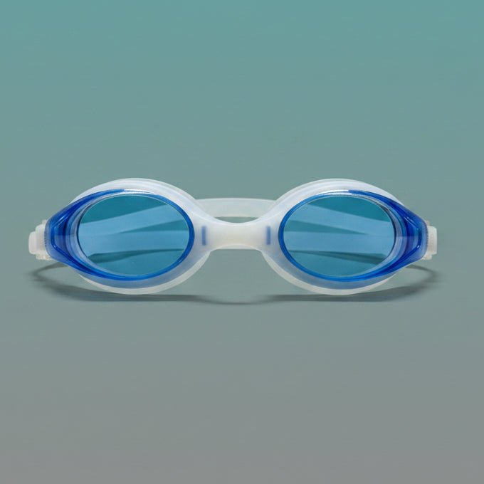 Gift Hub Mart Swim Goggle SP 25 white frame with blue-tinted lenses