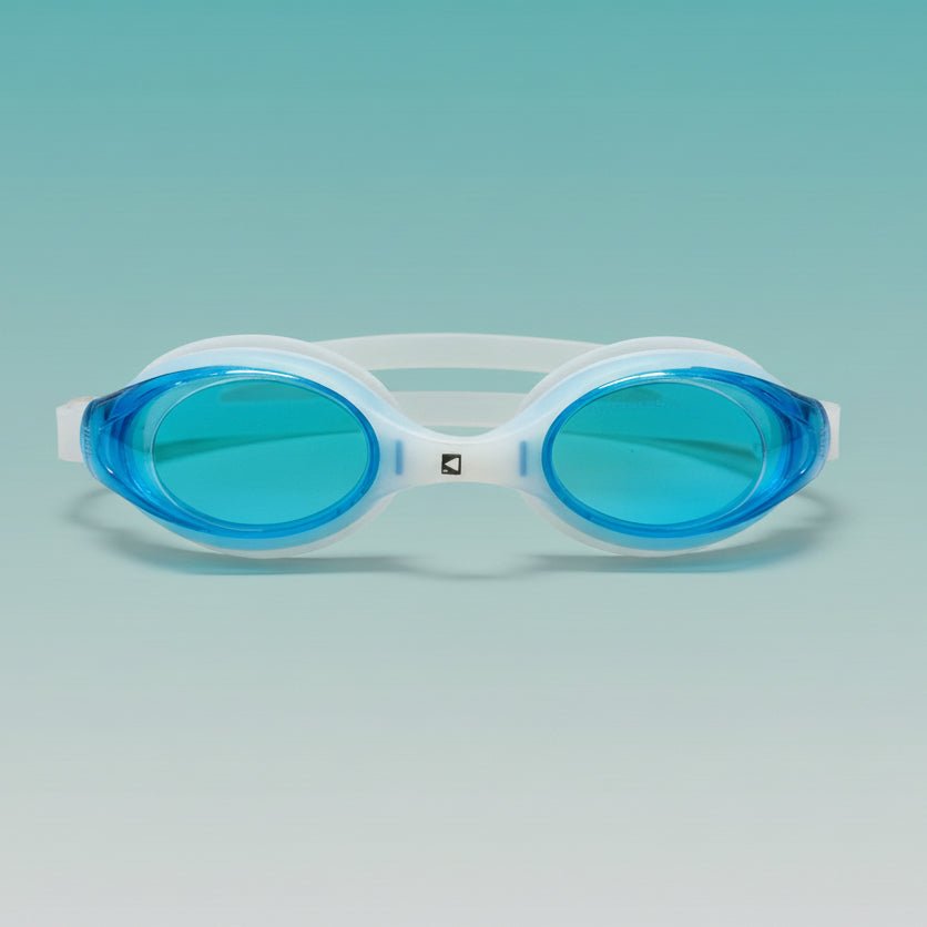 Gift Hub Mart Swim Goggle SP 25 white frame, blue lenses, adjustable strap