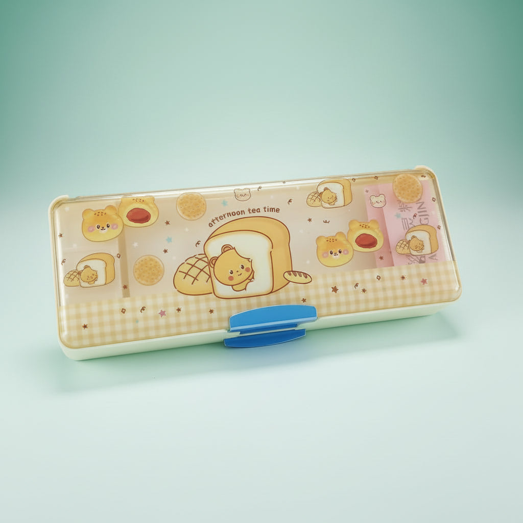 Tea Cup Calculator Acrylic Pencil Box (Double Side) by Gift Hub Mart