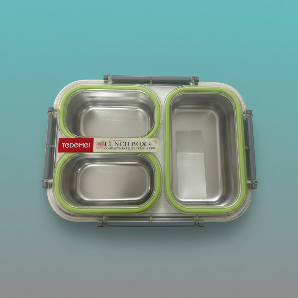 Tedemei 3 Compartment Lunch Box 1.2 L by Gift Hub Mart