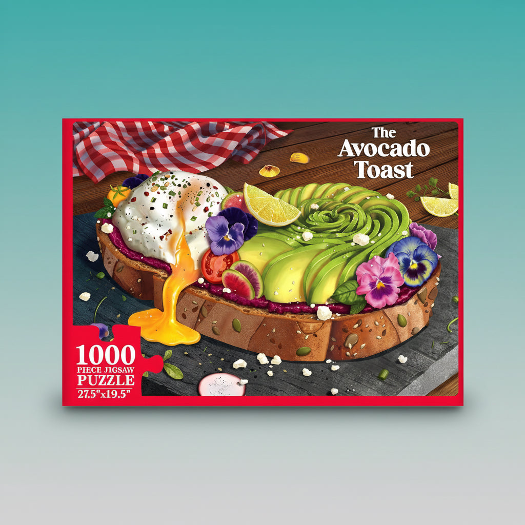 The Avocado Toast 1000 Pcs Puzzle Gouda Games 15+ by Gift Hub Mart