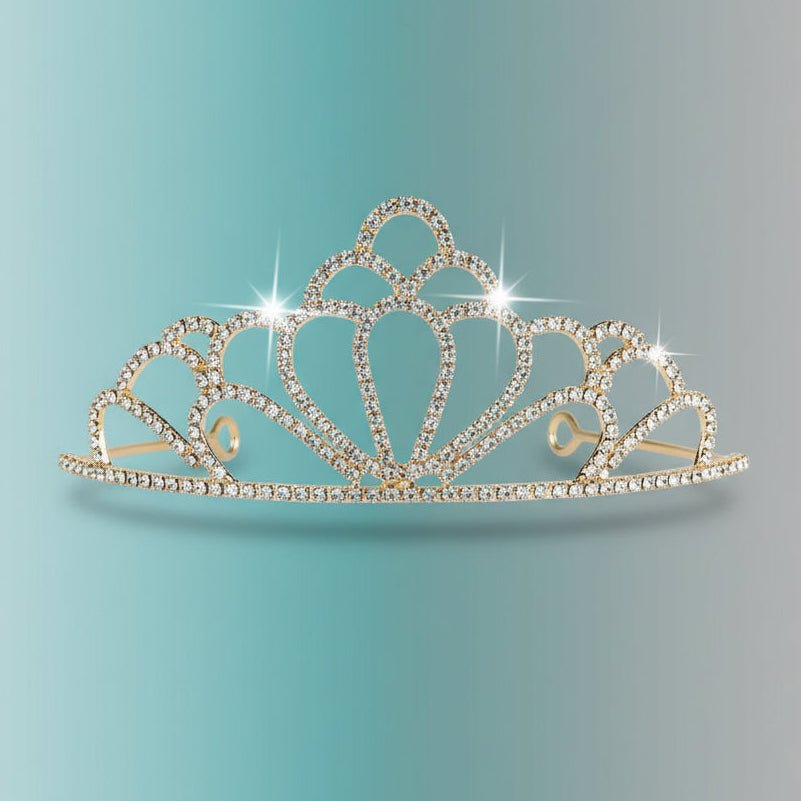 Tiara by Gift Hub Mart - silver glitter crown with rhinestones.