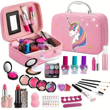 Unicorn Print Make up Kit Suitcase for Girls 37 Pc Set by Gifthubmart