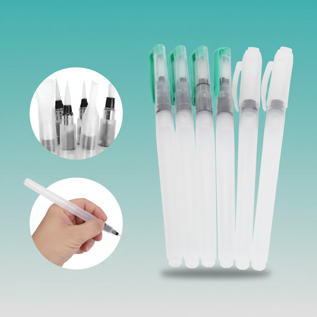 Water Brush Pen (Set of 6) by Gift Hub Mart