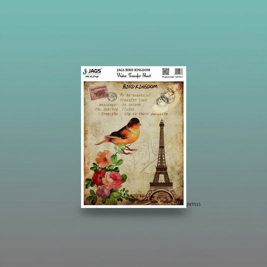 Water Transfer Sheet Bird Kingdom JWTS15 by Gifthubmart