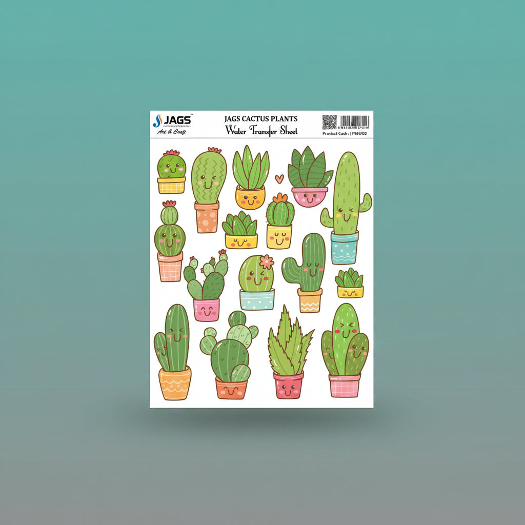 Water Transfer Sheet Cactus Plants JVMW02 by Gifthubmart