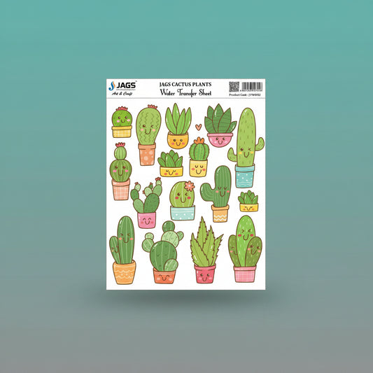 Water Transfer Sheet Cactus Plants JVMW02 by Gifthubmart