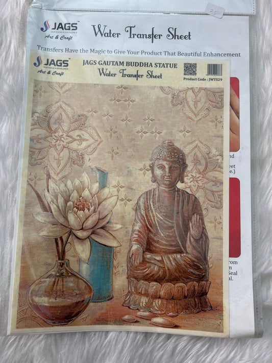 Water Transfer Sheet- Gautam Budda by Gift Hub Mart