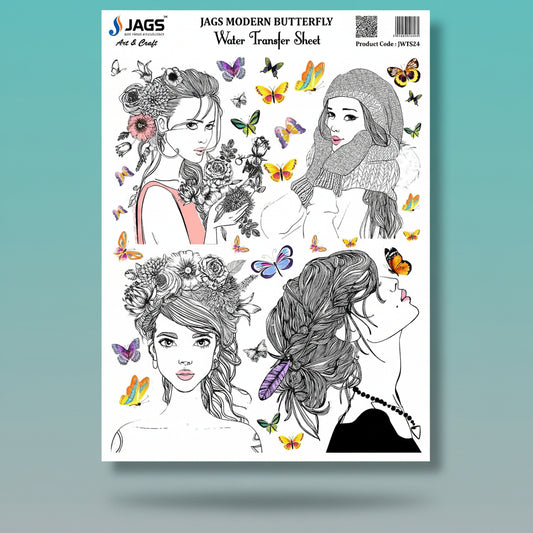 Water Transfer Sheet Modern Butterfly JWTS24 by Gifthubmart