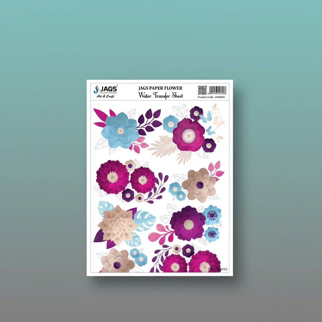 Water Transfer Sheet Paper Flower JVMW03 by Gifthubmart