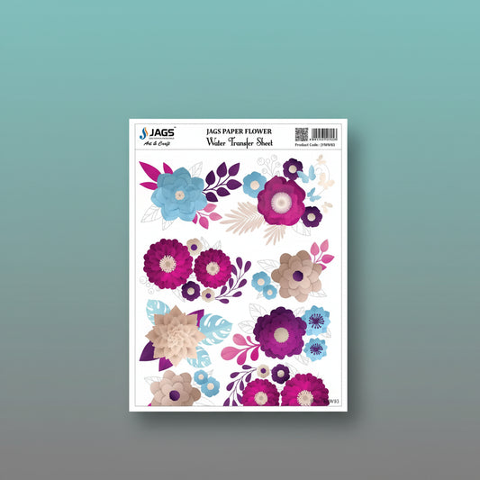 Water Transfer Sheet Paper Flower JVMW03 by Gifthubmart