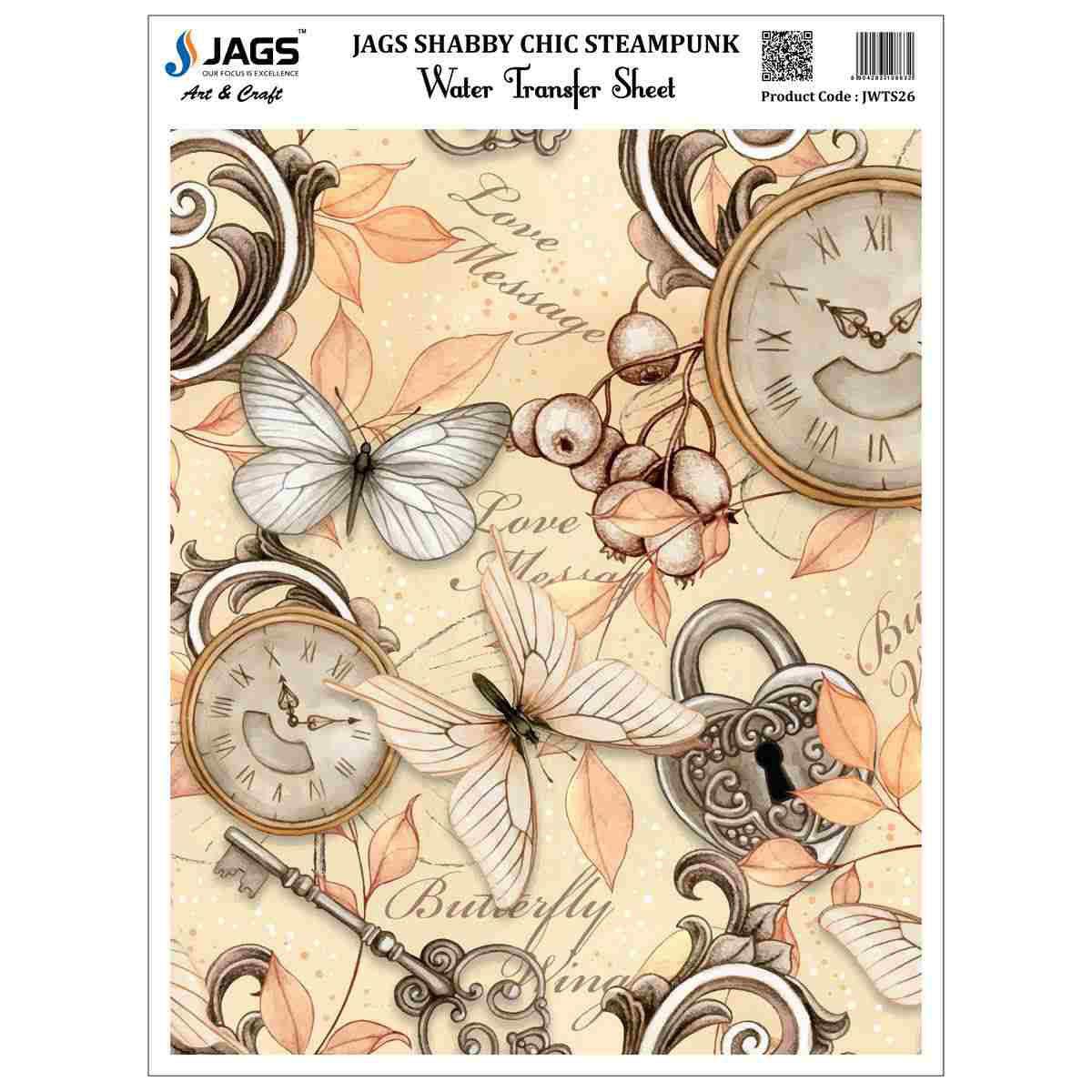 Water Transfer Sheet Shabby Chic Steampunk JWTS26 by Gifthubmart