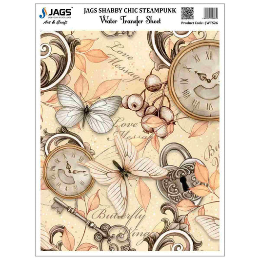 Water Transfer Sheet Shabby Chic Steampunk JWTS26 by Gifthubmart