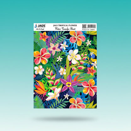 Water Transfer Sheet Tropical Flower JVMW01 by Gifthubmart