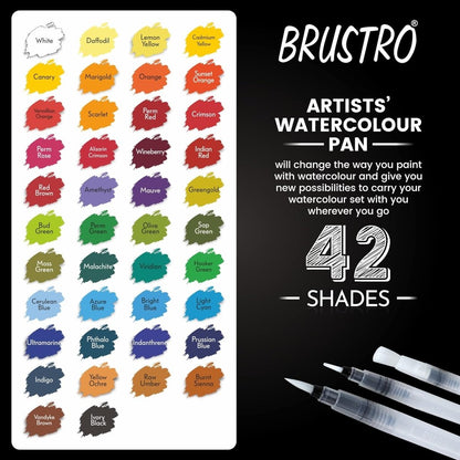 Watercolour Pocket Set 42 Set Brustro by Gifthubmart