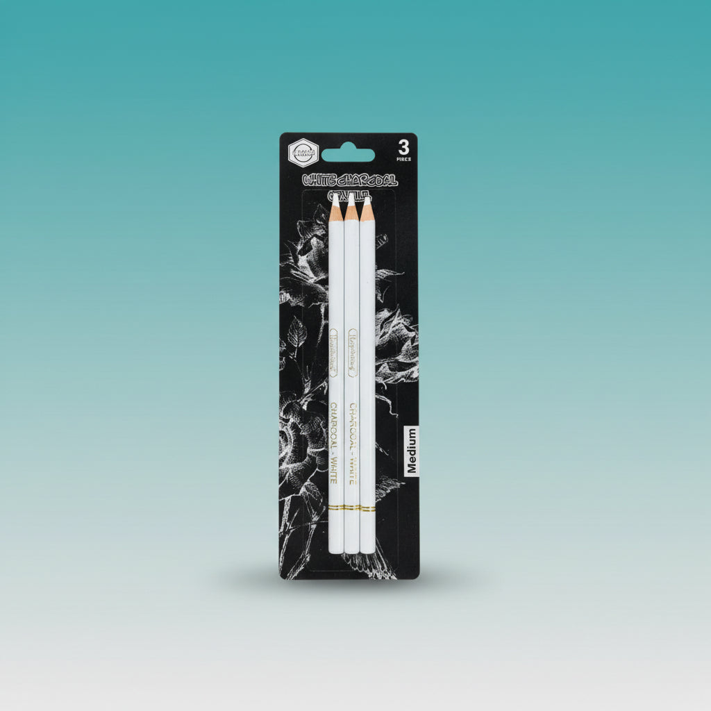 White Charcoal Pencil Set of 3 by Gifthubmart