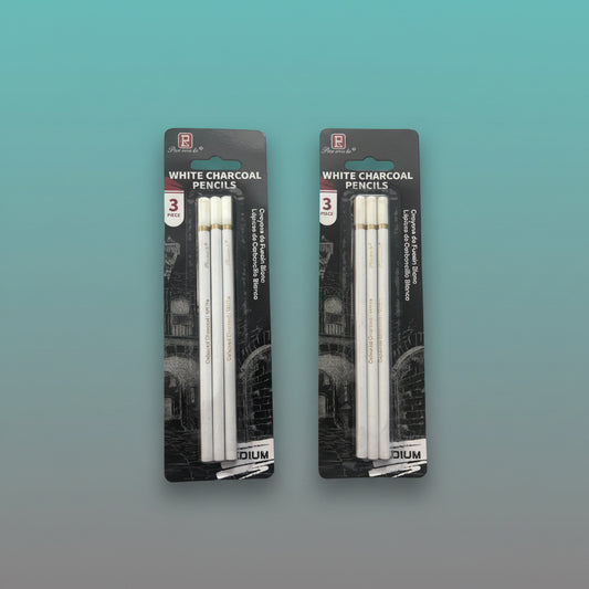 White Charcoal Pencils (Medium - Set Of 3) VD1524 by Gift Hub Mart