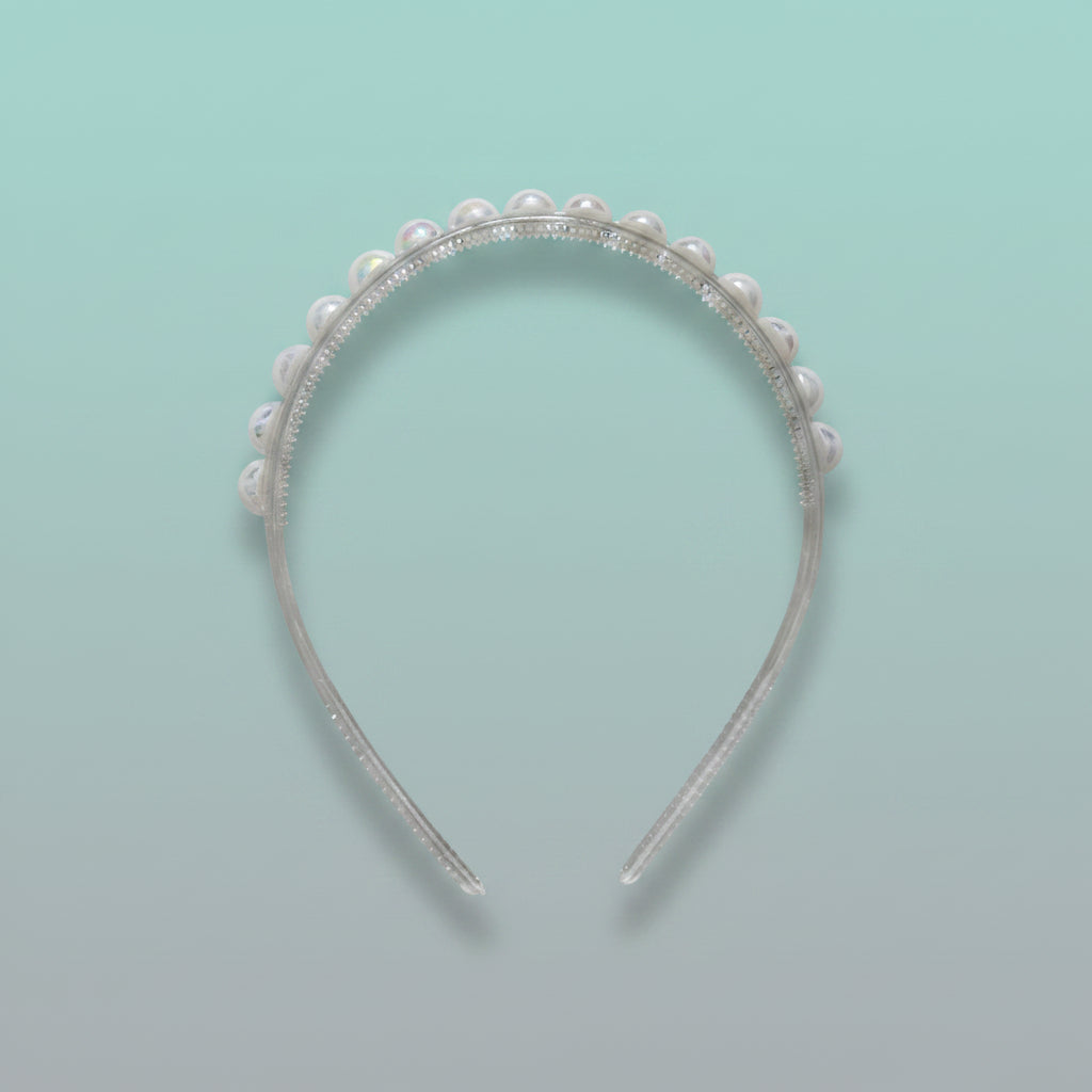 White Pearl Hairband by Gift Hub Mart