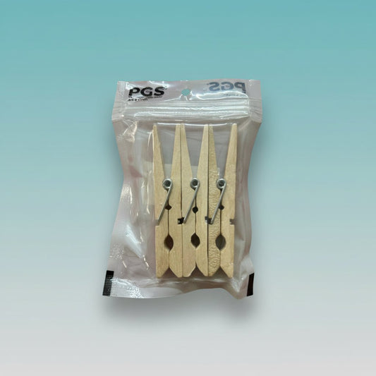 Wooden clothespin set by Gift Hub Mart, natural wood, 7.0 cm, 3pc