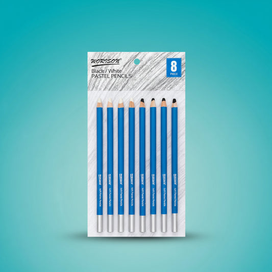 WORISON Artist Black & White Pastel Pencils (8 Piece) by Gifthubmart