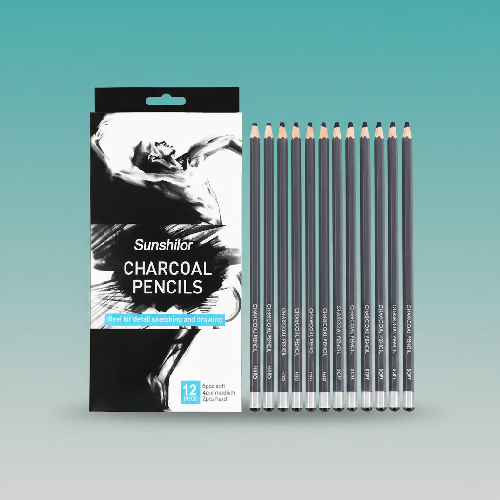 Worison Charcoal Pencil Set of 12 by Gifthubmart