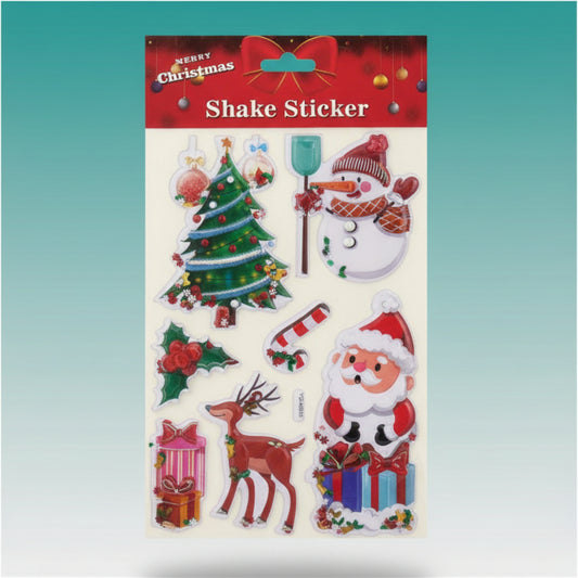 Xmas 3D Shaker Sticker by Gift Hub Mart