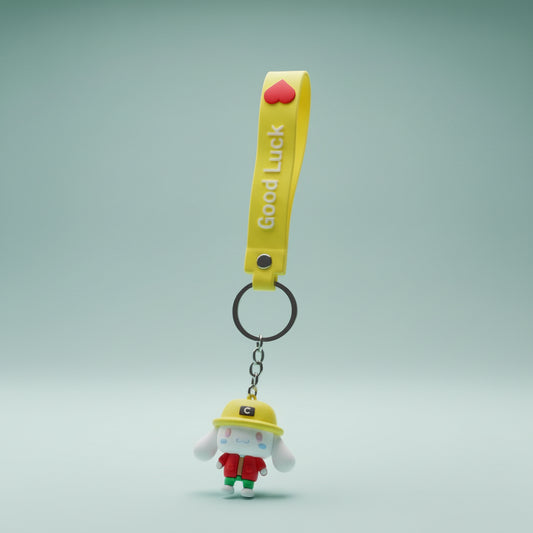 Yellow Cinnamoroll Keychain- Good Luck by Gift Hub Mart